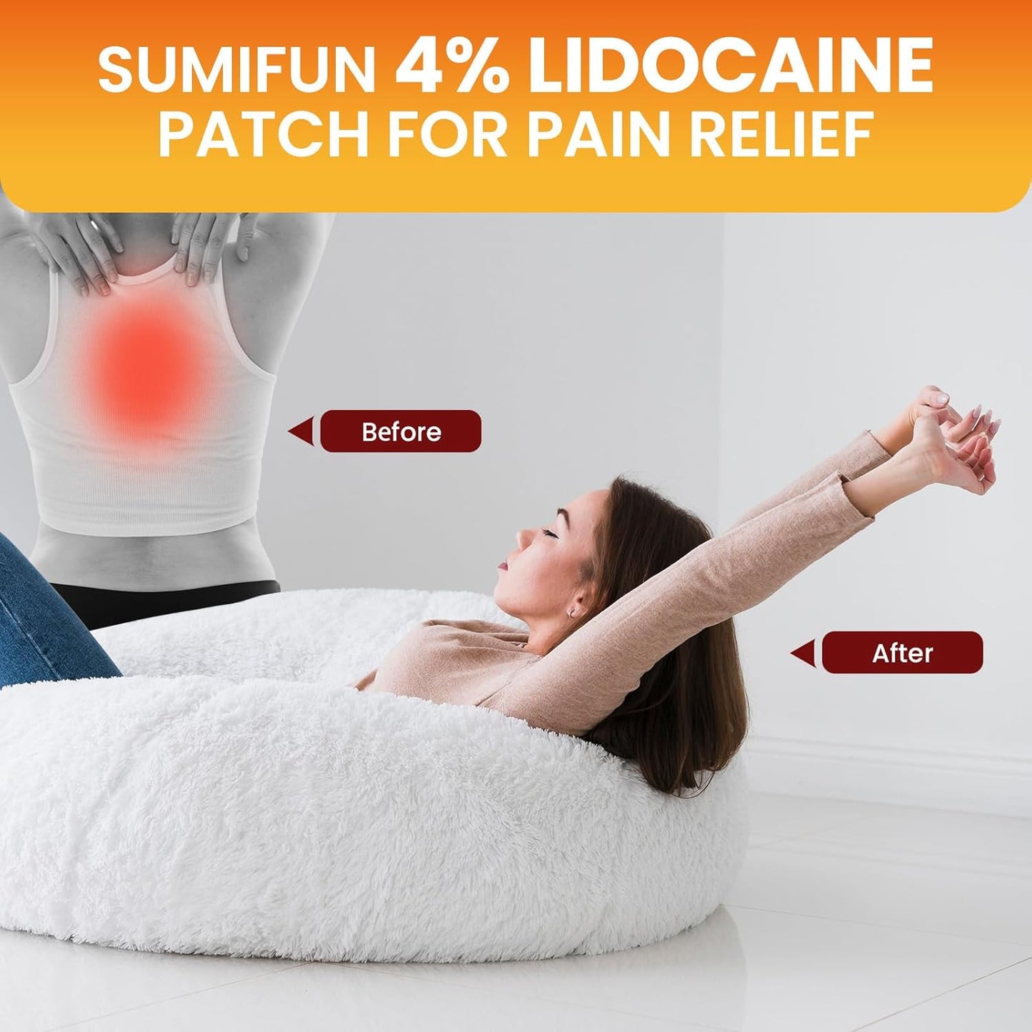 4% Lidocaine Pain Relief Patches,18 Count-Chinese Red Tiger Lidocaine Patches