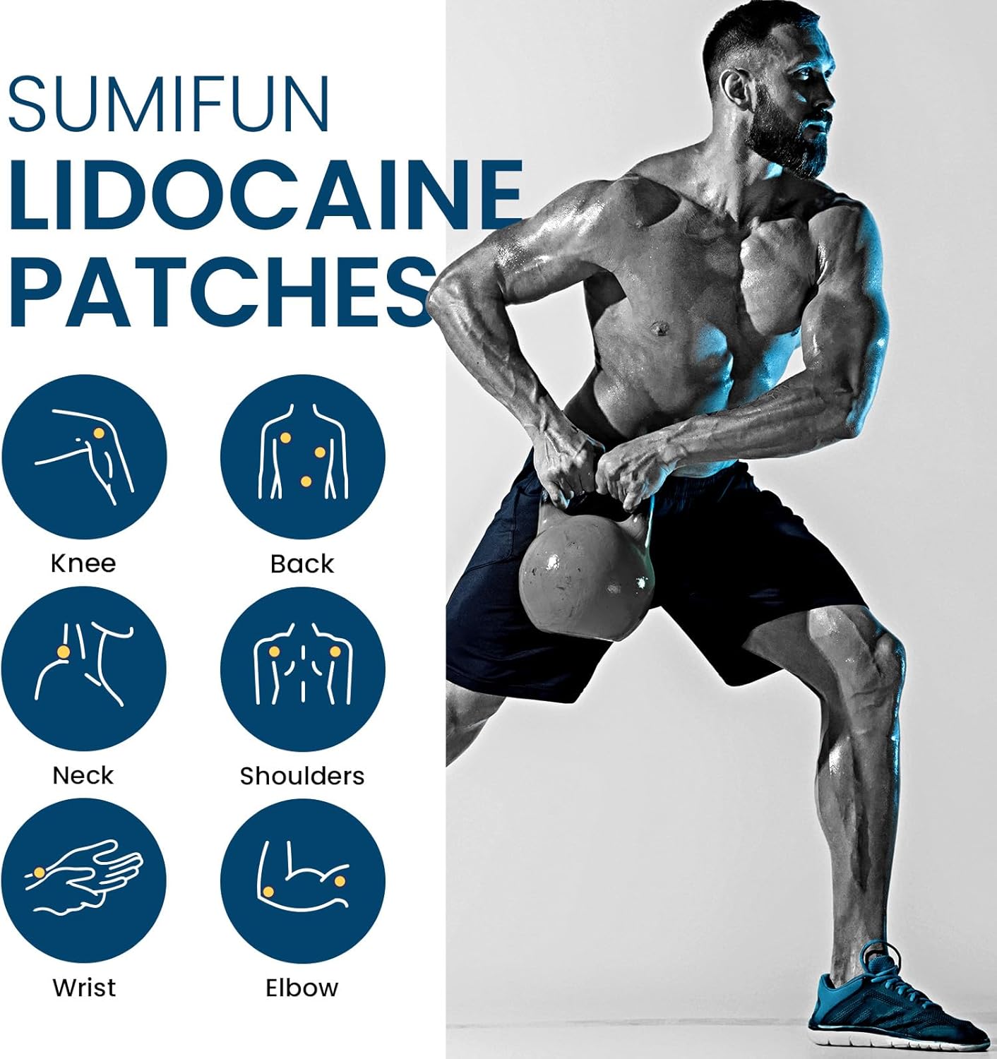 Sumifun 4% Lidocaine Pain Relief Patches 45 Counts (15*3)