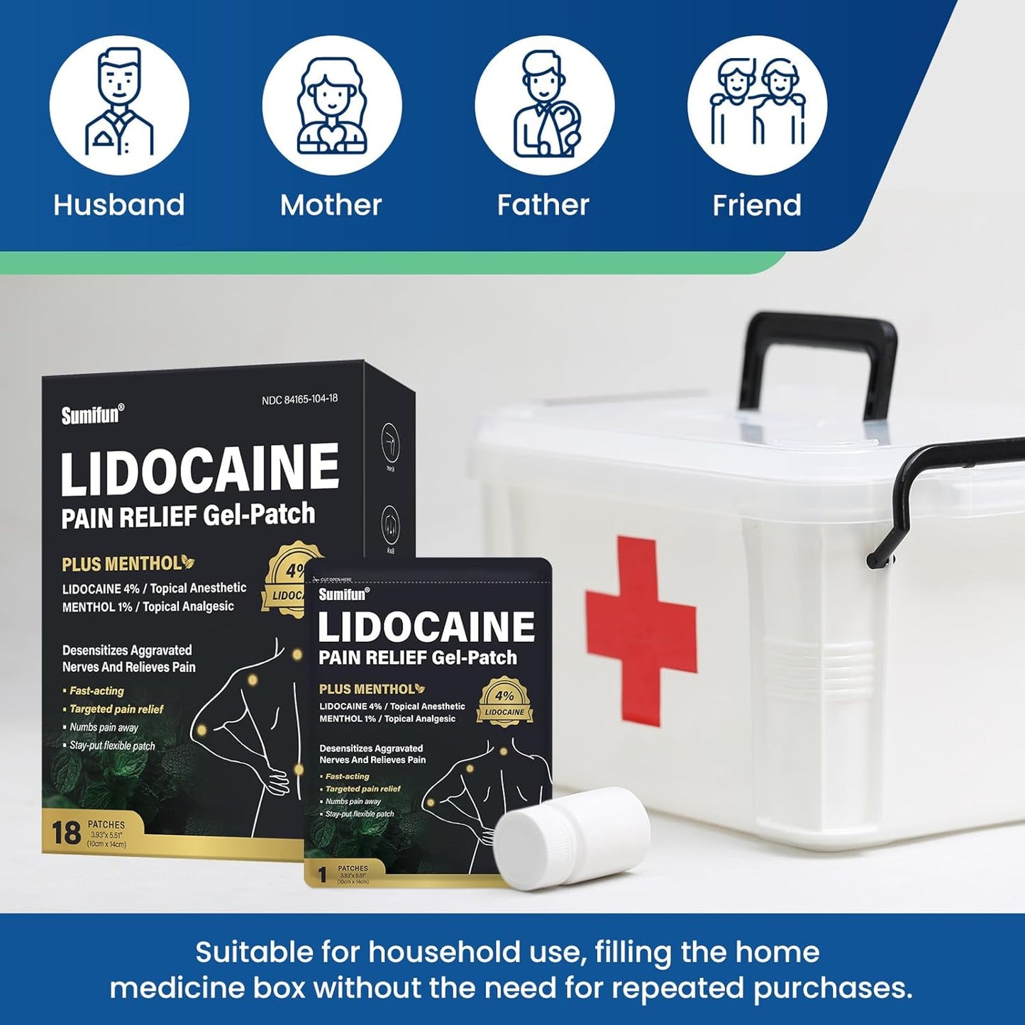 Sumifun 4% Lidocaine Patches Plus 1% Menthol