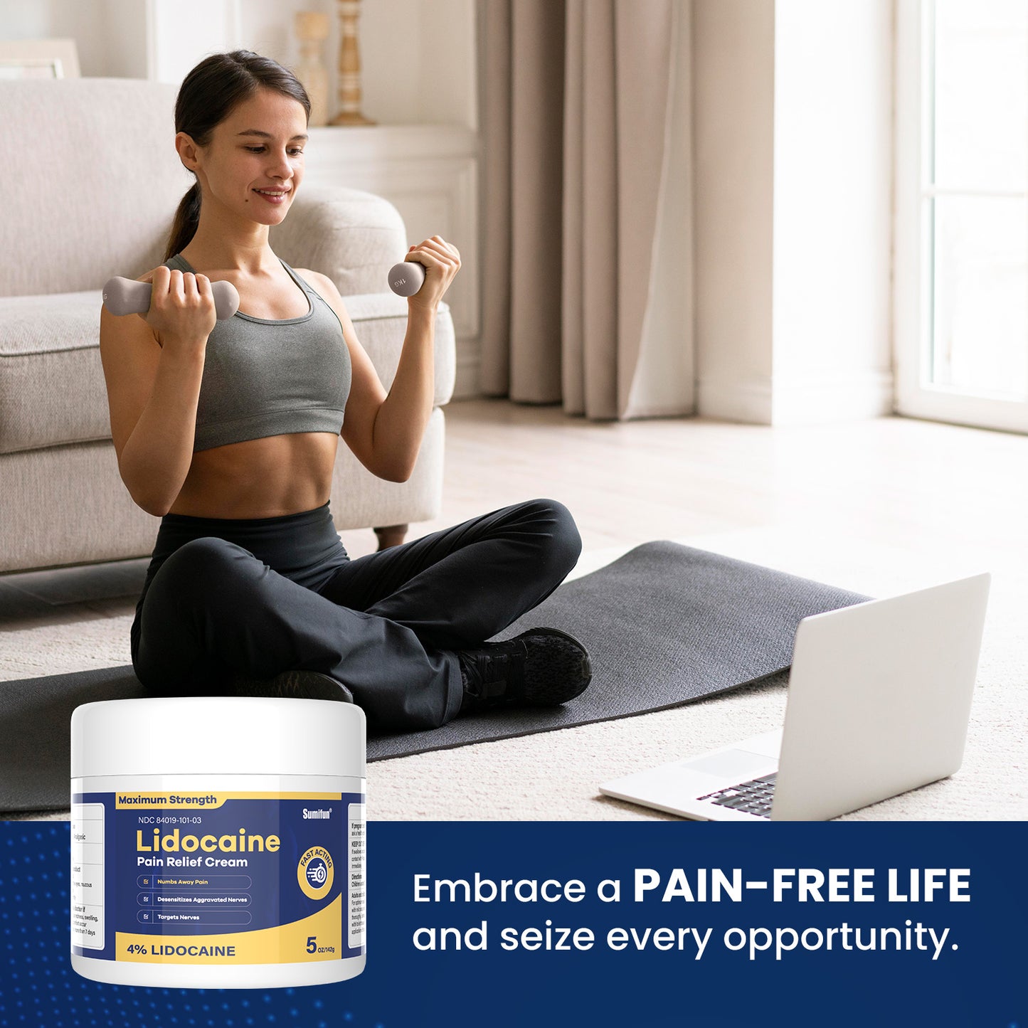 Sumifun Lidocaine Pain Relief Cream 5 Oz