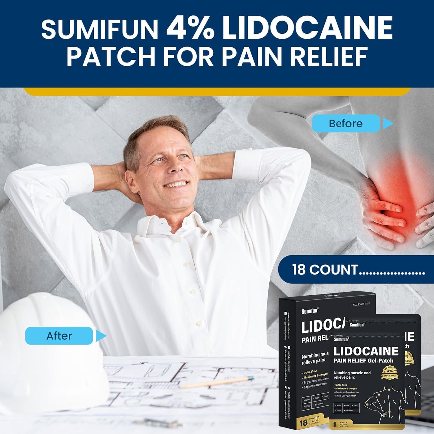 Sumifun 4% Lidocaine Pain Relief Patches