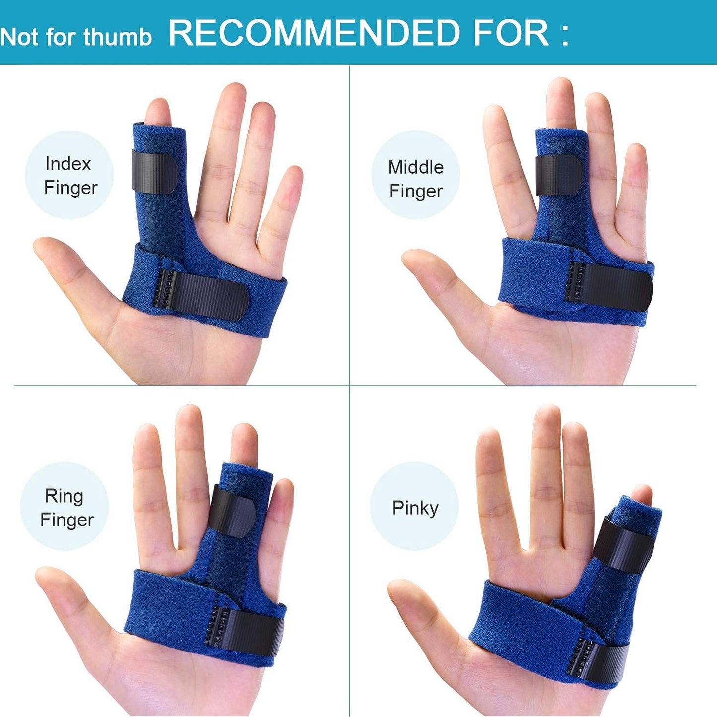 Sumifun Finger Brace, Trigger Finger Splints, with 2 Gel Sleeves