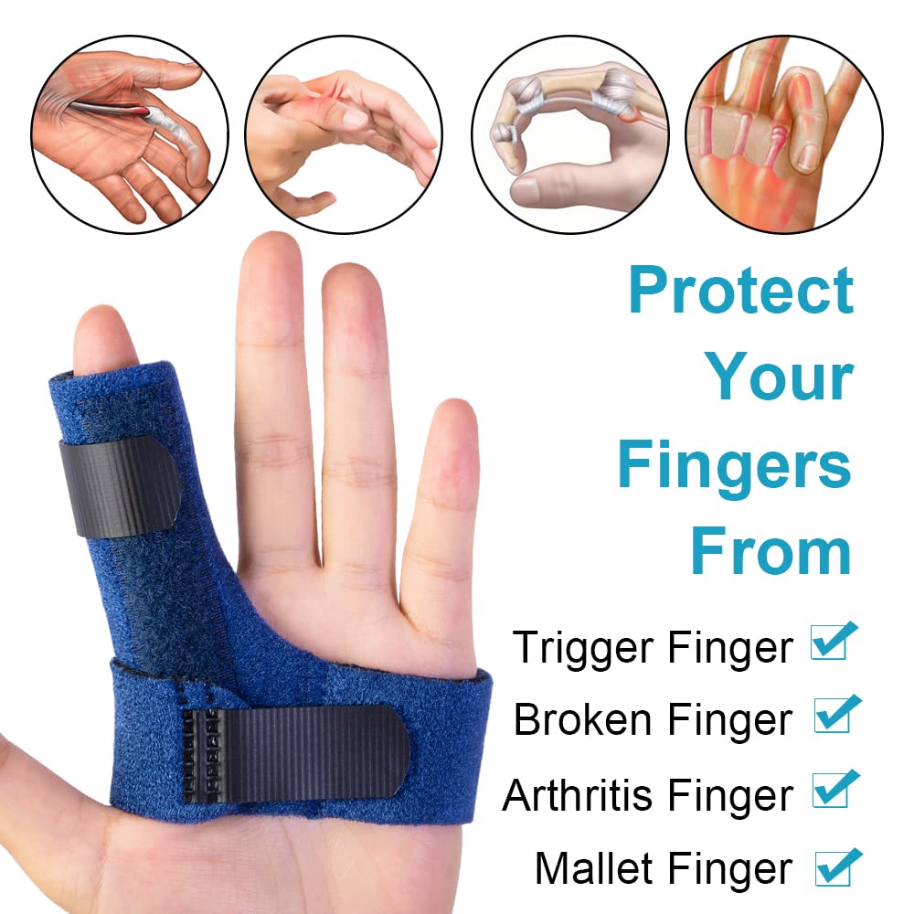 Sumifun Finger Brace, Trigger Finger Splints, with 2 Gel Sleeves