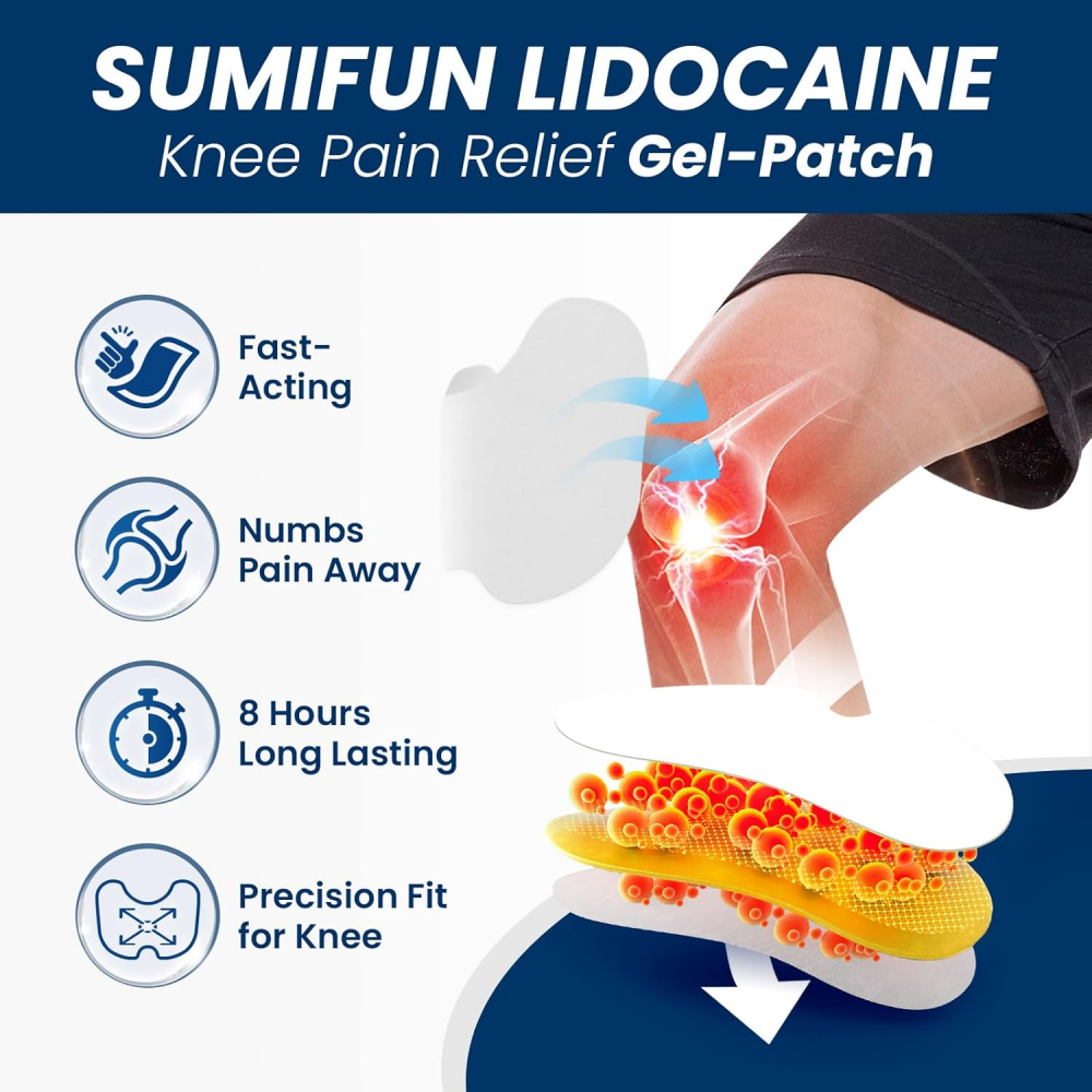 Sumifun Lidocaine Knee Pain Relief Gel-Patches