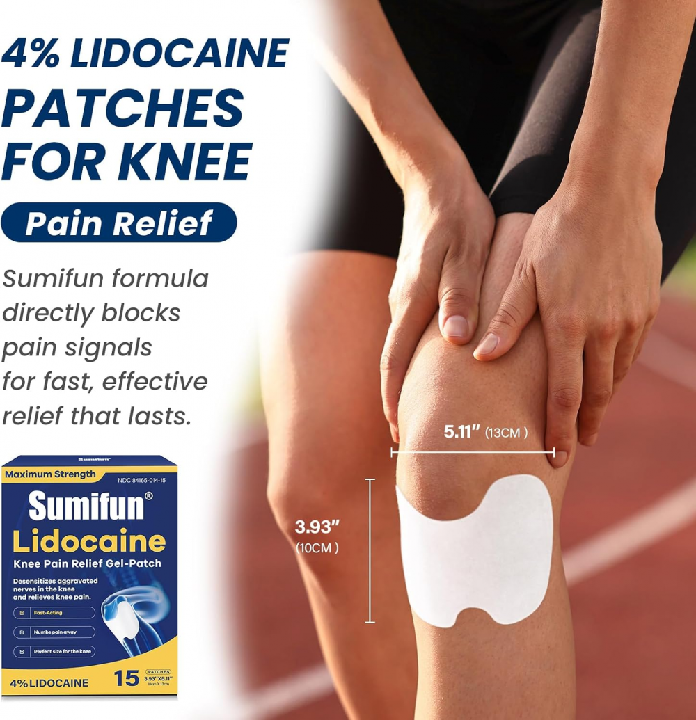 Sumifun Lidocaine Knee Pain Relief Gel-Patches