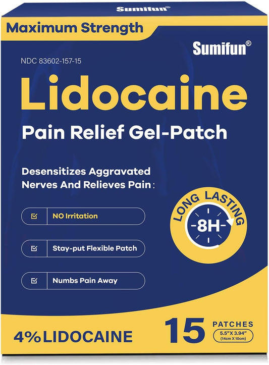 Sumifun 4% Lidocaine Pain Relief Patches 15 Counts