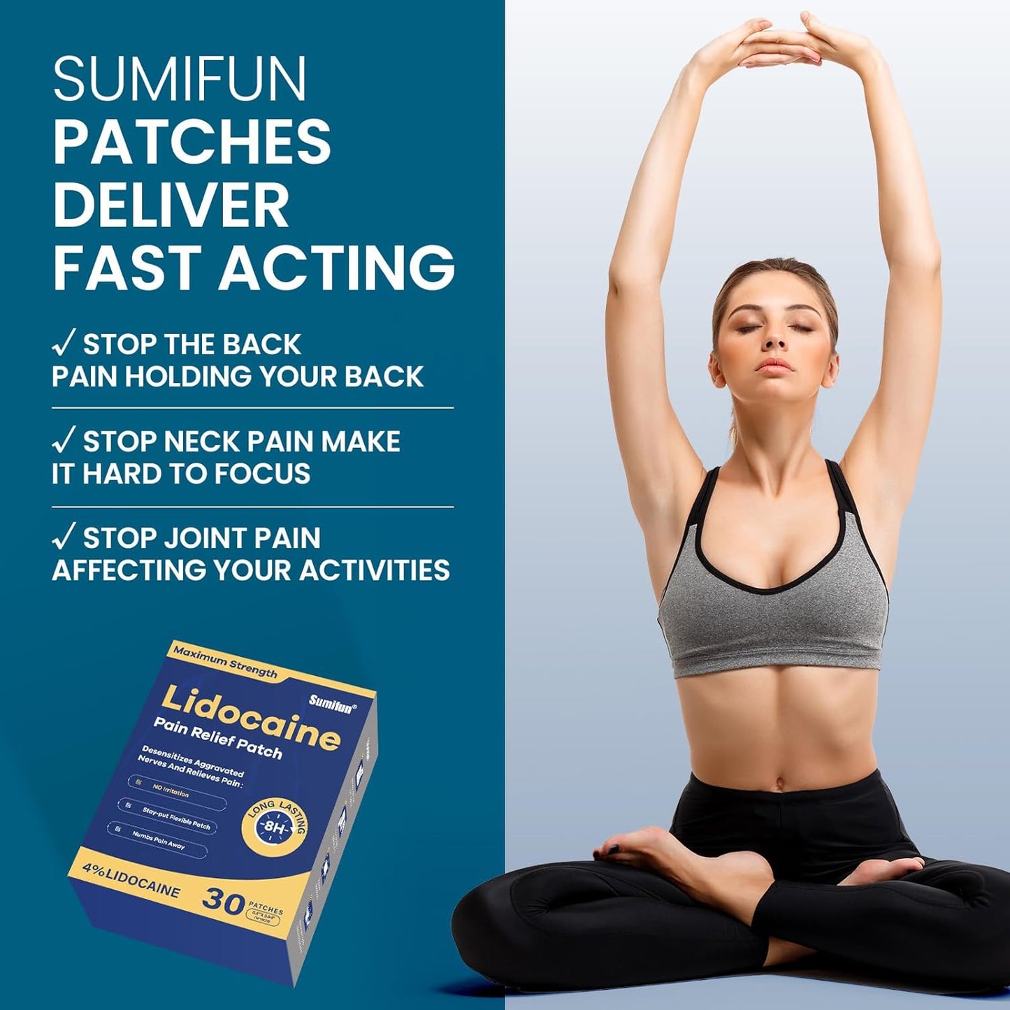 Sumifun 4% Lidocaine Relief Patches 30 Count