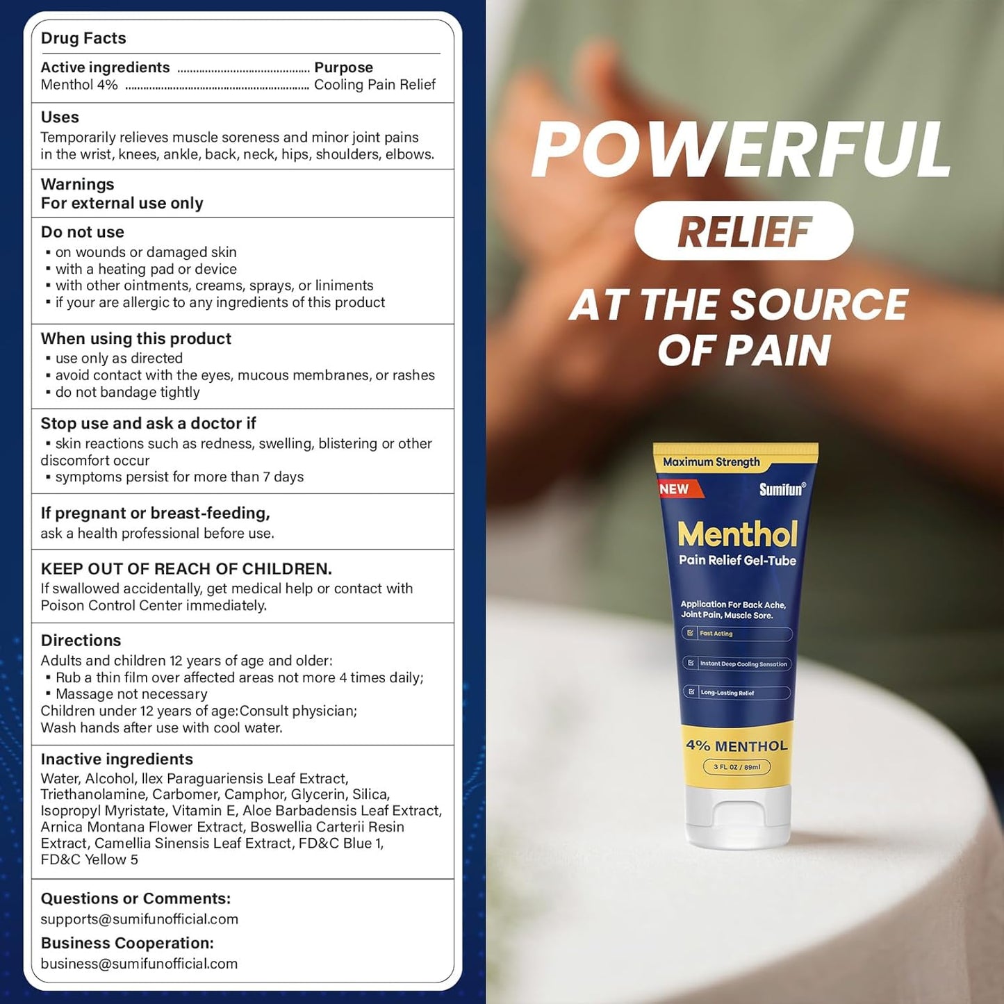 Sumifun Menthol Pain Relief Gel