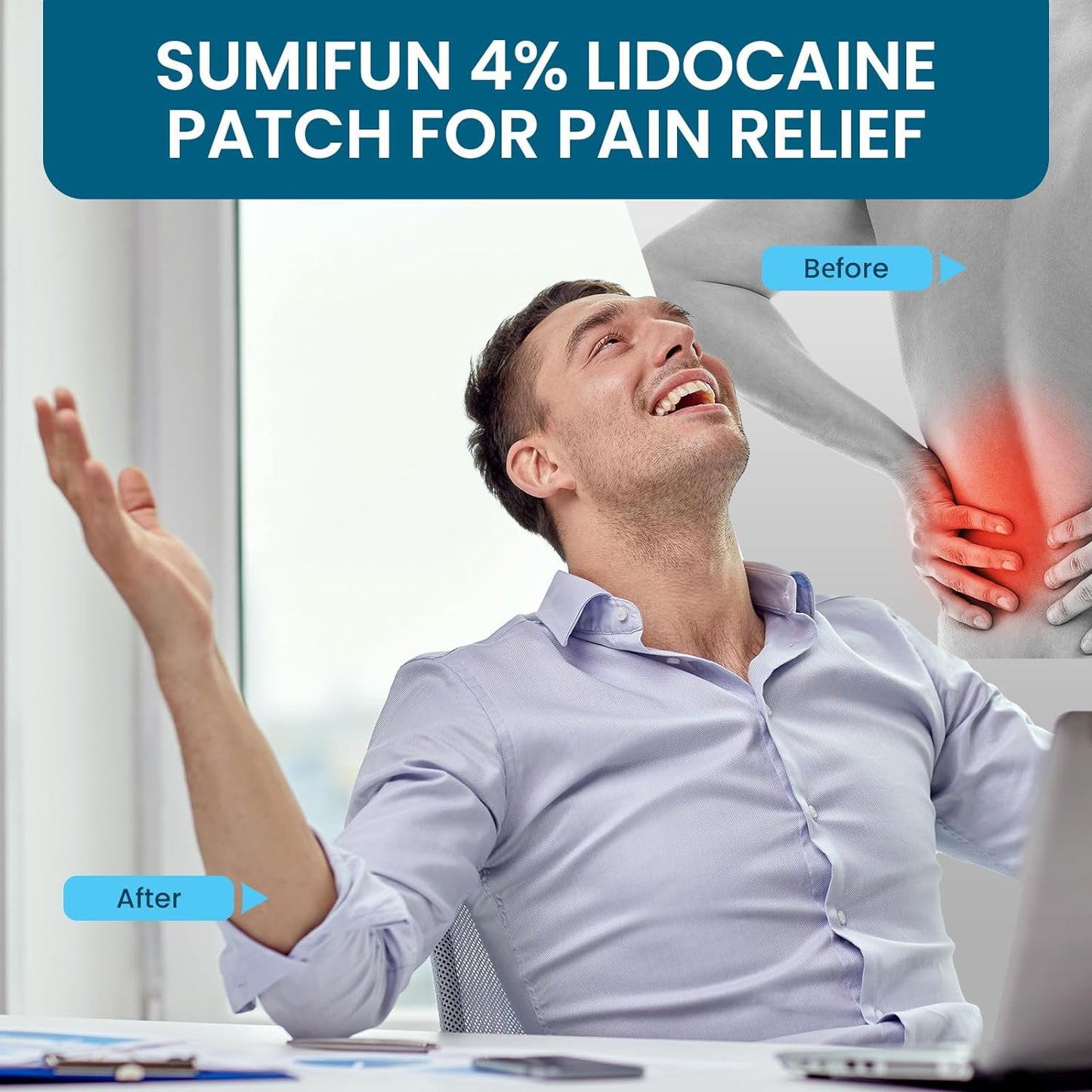 Sumifun 4% Lidocaine Patches, 18 Count