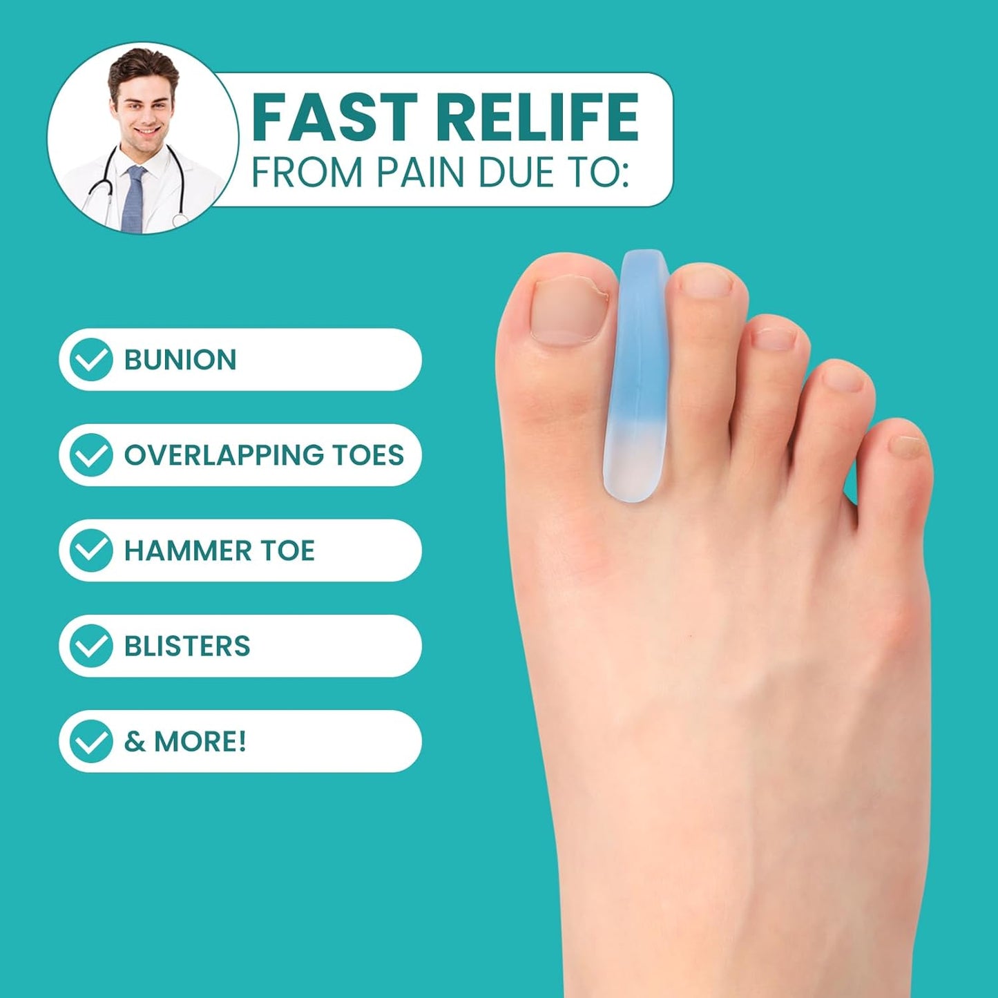 12-Pack Gel Toe Separators