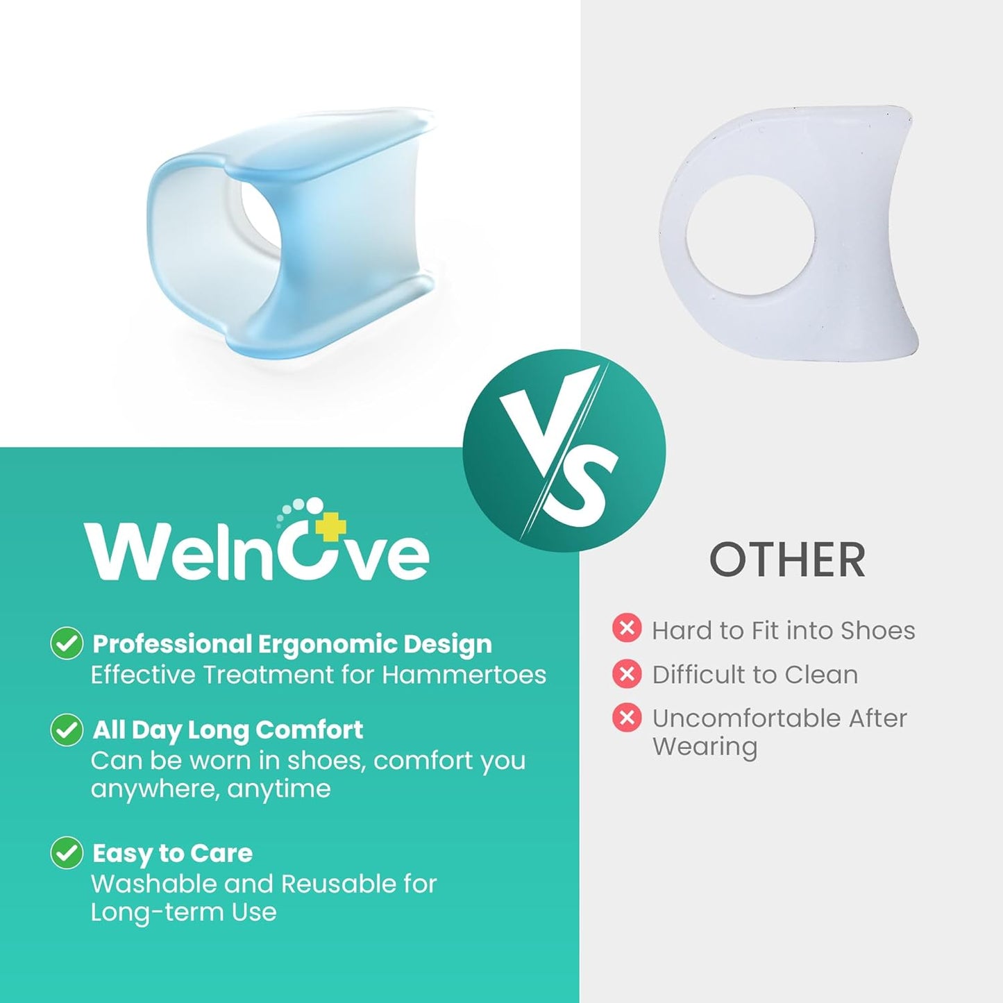 Welnove Hammertoe Corrector 6 Pcs Blue