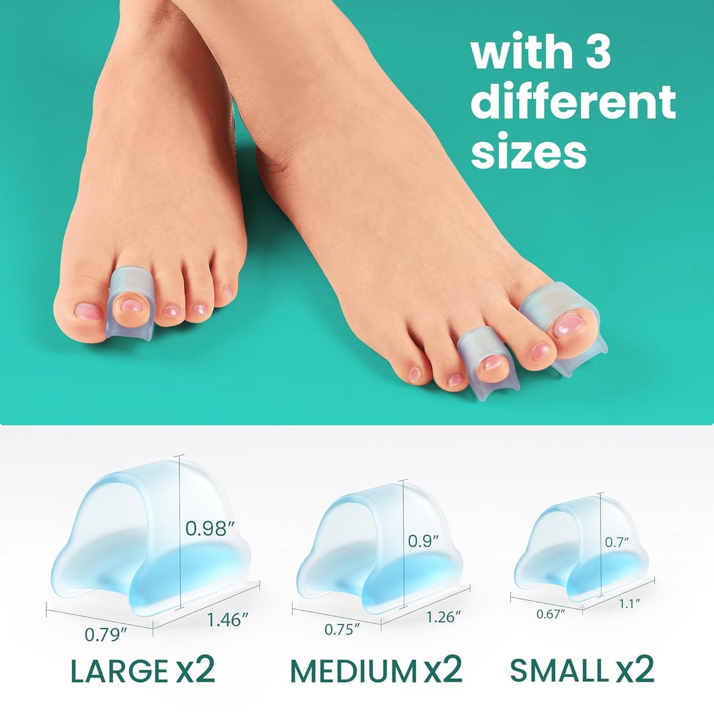 Welnove Hammertoe Corrector 6 Pcs Blue