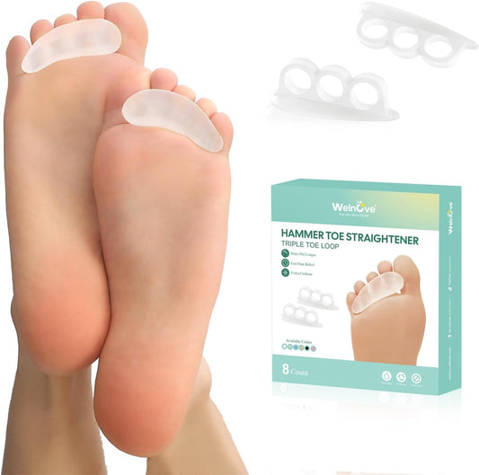 Welnove Hammer Toe Straightener, Clear, 3 Loop