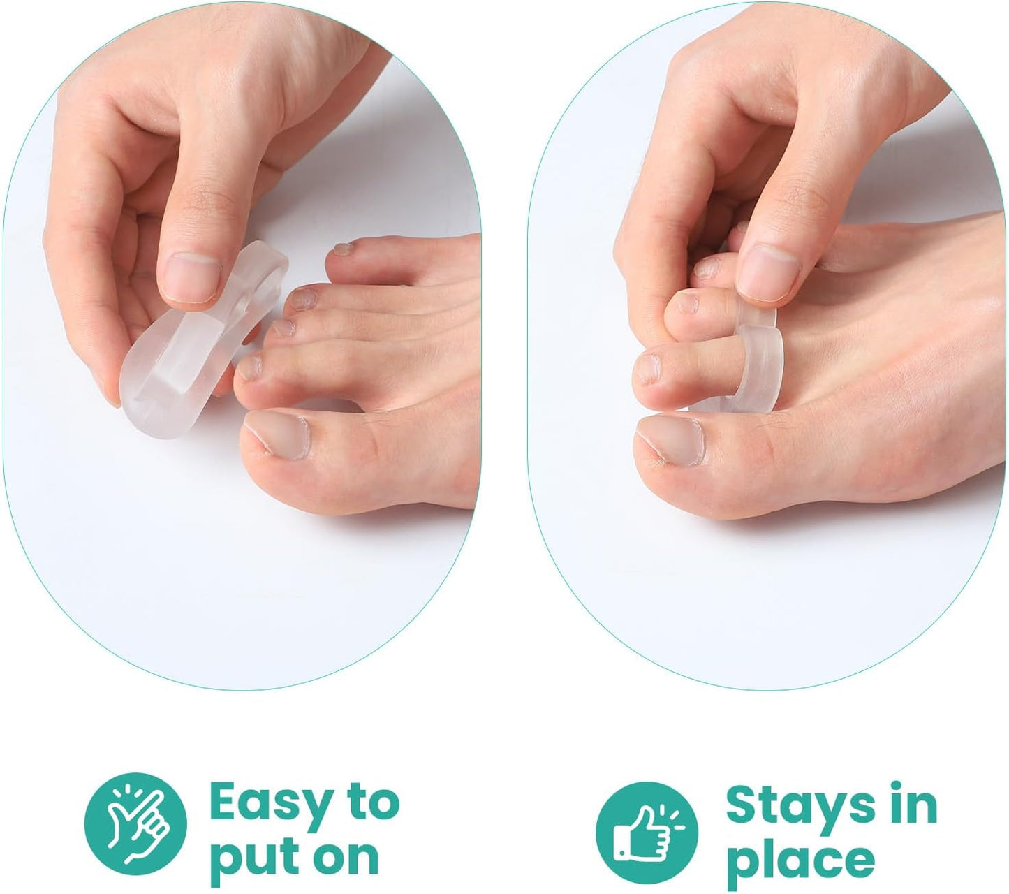 Welnove Hammer Toe Straightener, Clear, 3 Loop