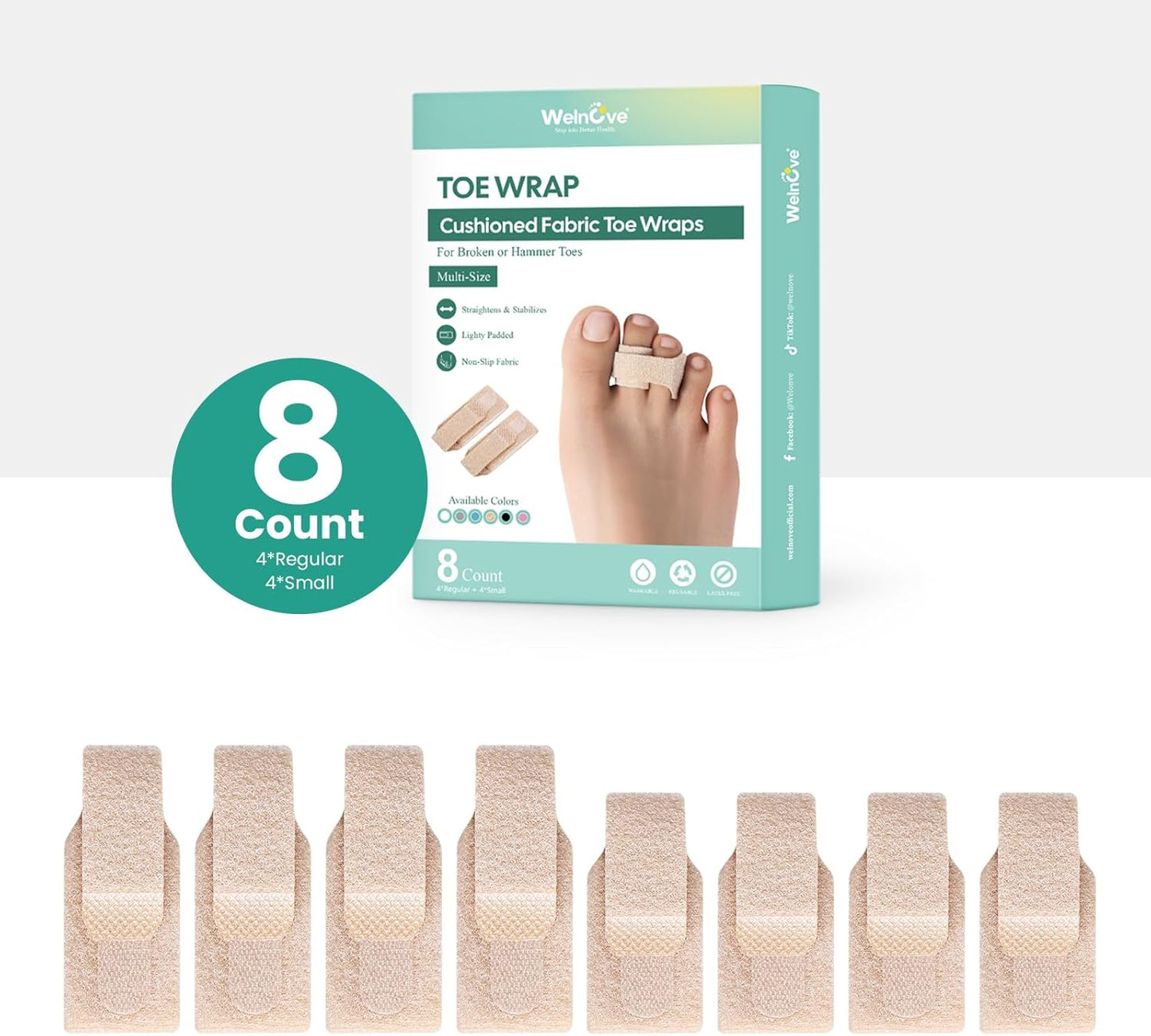 Welnove Hammer Toe Straightener 8 Pack