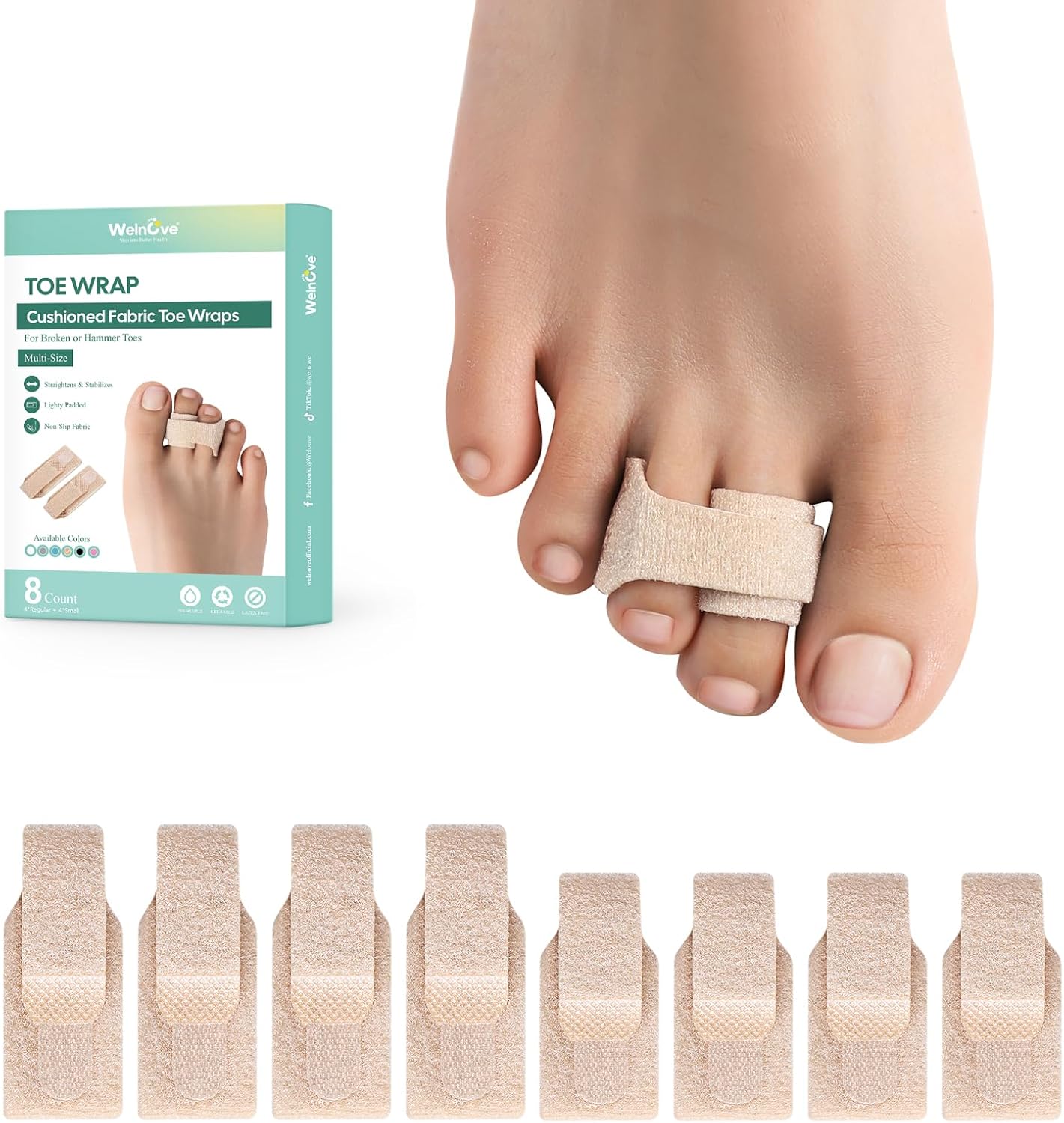 Welnove Hammer Toe Straightener 8 Pack