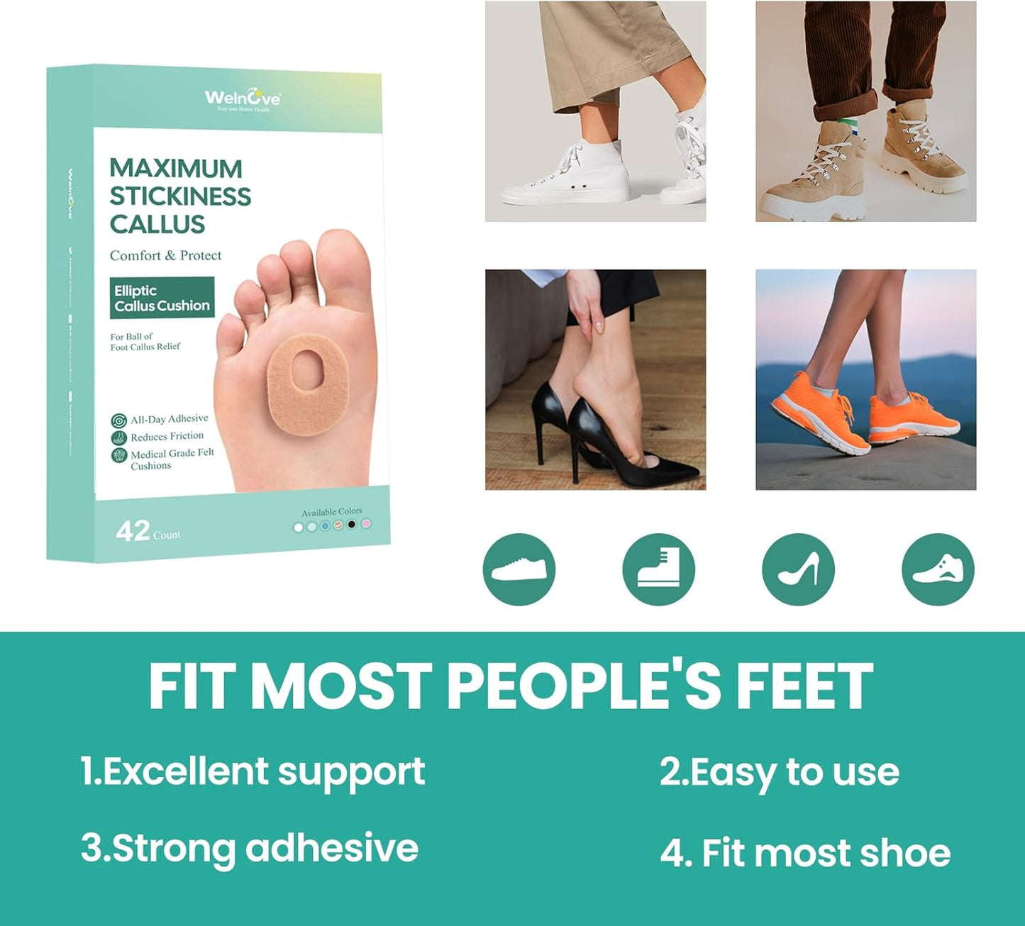 Welnove 42pcs Callus Pad