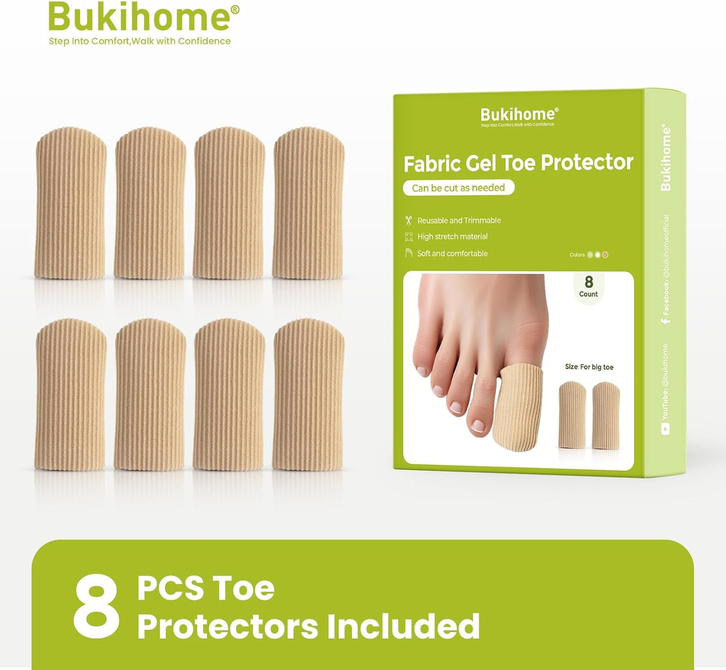 Bukihome 8 PCS Toe Protectors