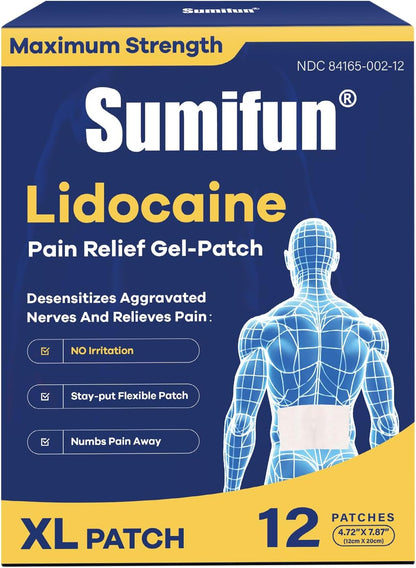 Sumifun 4% Lidocaine XL Pain Patches | Extra Large 4.72"x7.87"