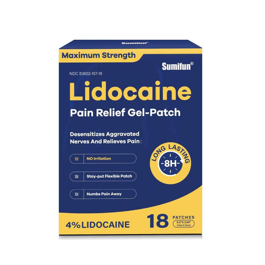 Sumifun 4% Lidocaine Pain Relief Gel Patches-18 Count