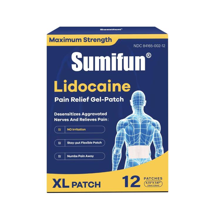 Sumifun 4% Lidocaine XL Pain Patches | Extra Large 4.72"x7.87"