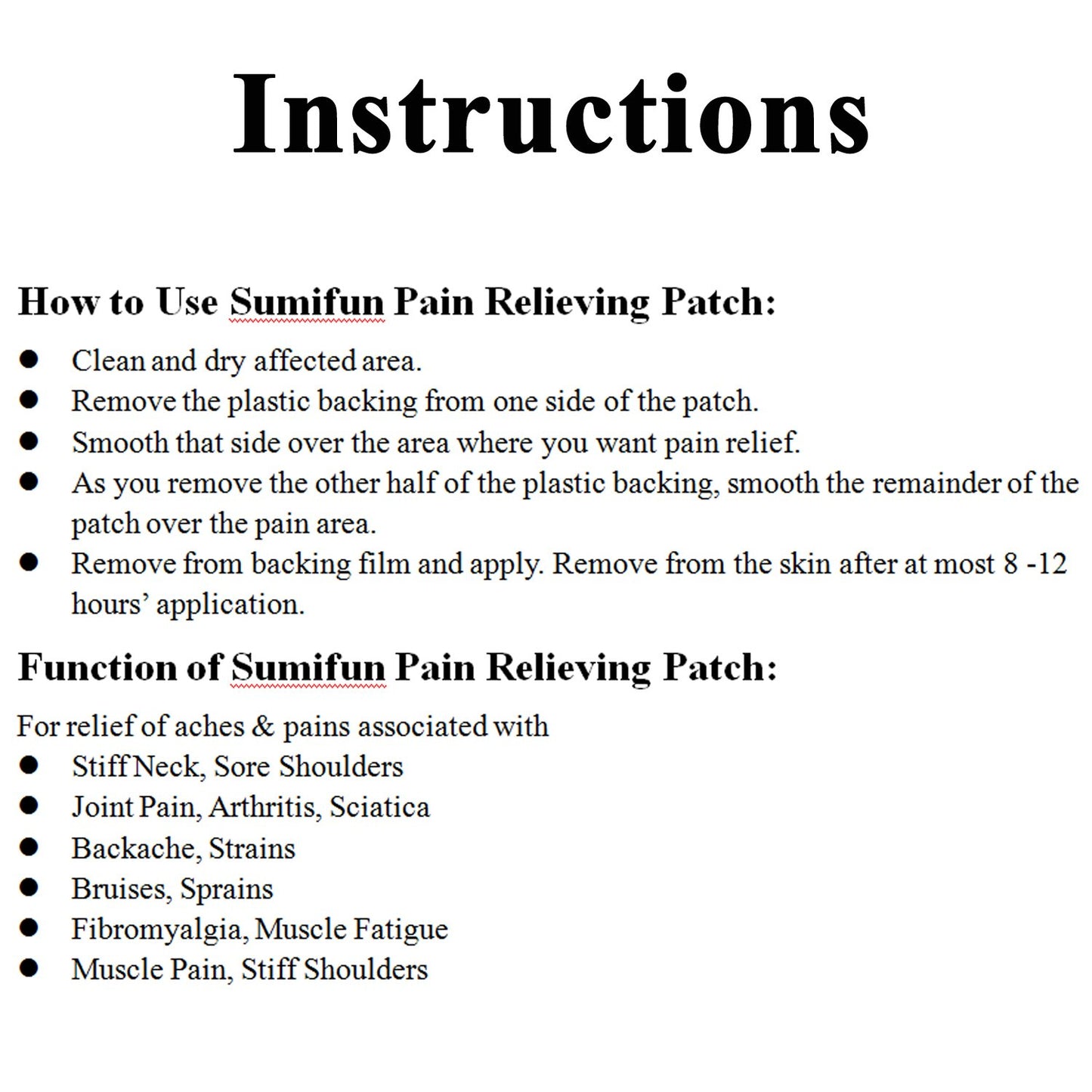 Sumifun Pain Patches, 32 Pcs